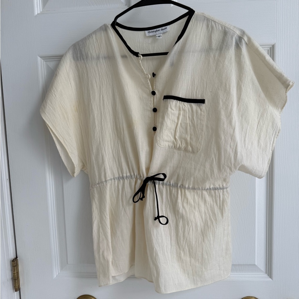 Cream Top with Black Accents